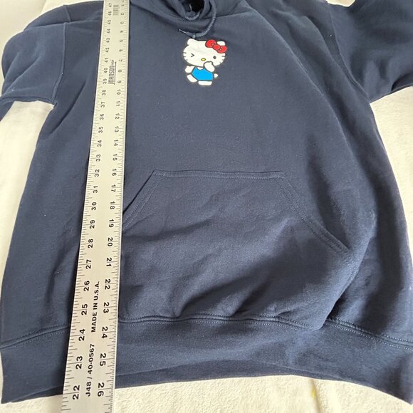 Hello Kitty by Sanrio Womens Blue Hoodie Pullover Sweatshirt Medium Pockets New - Picture 7 of 7